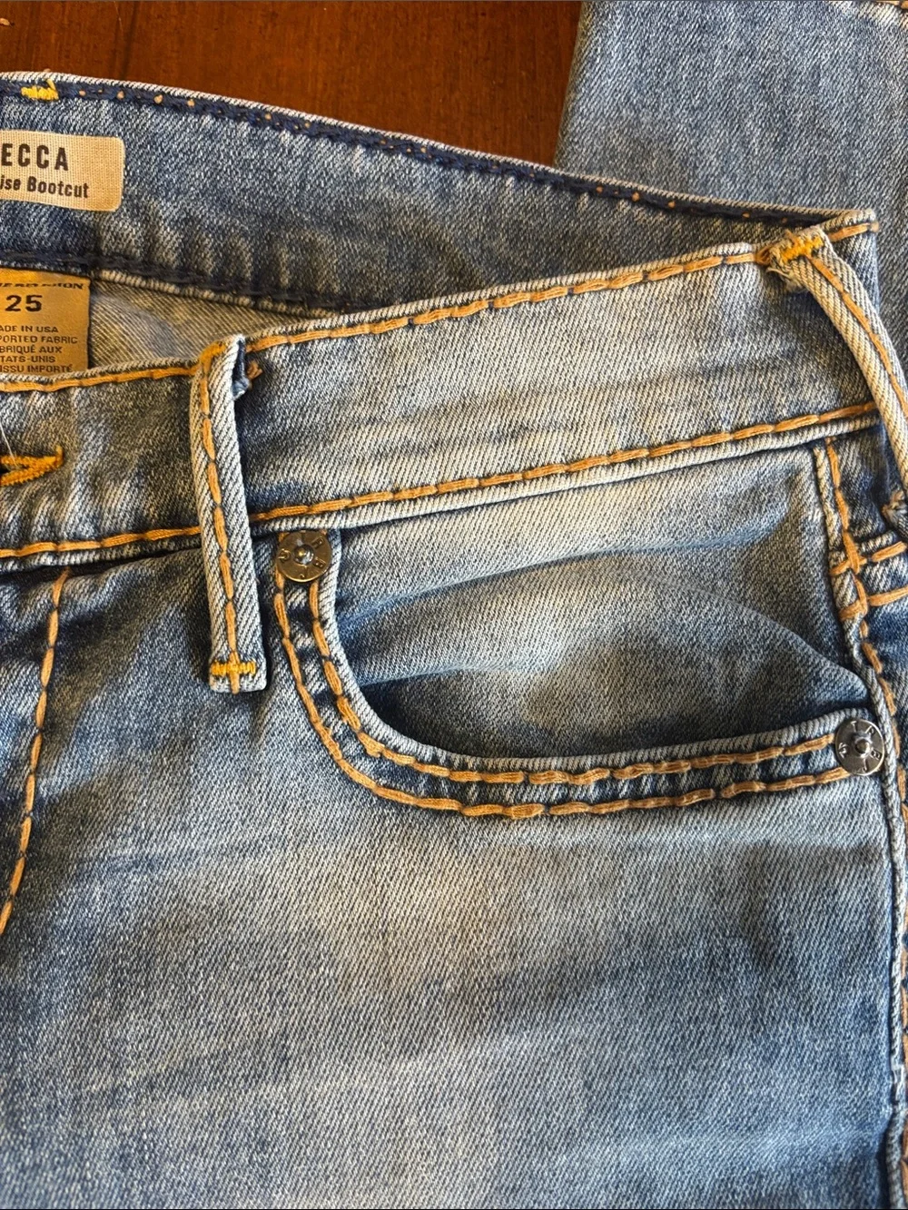 TRUE RELIGION BECCA Twisted Seam Light Blue Boot Cut Size 25 Jeans (L-133) - Picture 7 of 14